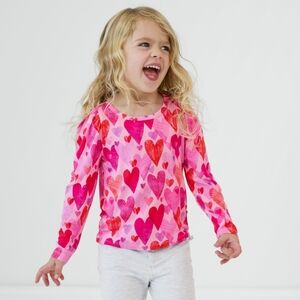 NIB Little Sleepies Pink Hearts & Crafts Puff Sleeve Tee - 2T